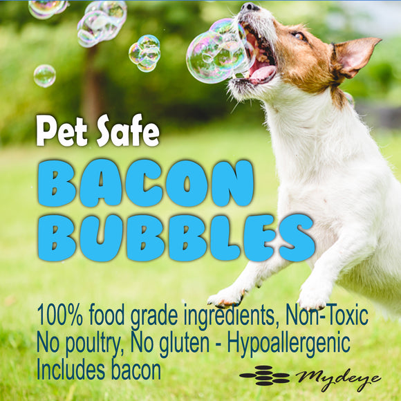 Bacon Flavored Pet Safe Bubbles and Wand