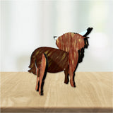 Highland Cow Eyeglass Holder: Hand-Painted Wood Art