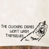 The Clucking Dishes Flour Sack Kitchen Towel: A Poultry Reminder for Kitchen Cleanup!