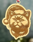 Purr-fectly Personalized Cat Breed Christmas Ornaments - Engraved Maple Plywood
