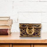 Paw Print Hinged Wood Box | Memorial Box | Jewelry Box | 6" x 4" x 3.5"