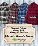 Cat Mom Embroidered Flannel Shirt