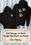 Glitter and Rhinestone Paw Prints Full Zip Sweatshirt