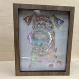 Schnauzer Serenity Lightbox: Radiant Warmth with a Touch of Canine Charm