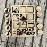 Customizable Tic-Tac-Toe Game with Engraved Dog Breed Images