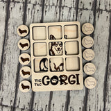 Customizable Tic-Tac-Toe Game with Engraved Dog Breed Images