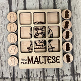 Customizable Tic-Tac-Toe Game with Engraved Dog Breed Images