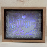 Moonlit Harmony: Cat and Dog Serenity Lightbox