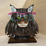 Purr-fectly Chic: Maine Coon Cat Eyeglass Holder - A Feline Fashion Statement for Your Specs!