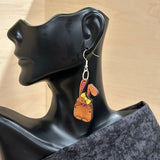 Bunny Bliss: Clear Acrylic Hand Painted Bunny Earrings with Engraved Delight β Hop into Style!
