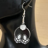 Easter Bliss: Clear Acrylic Bunny Earrings with Engraved Delight β Hop into Style!