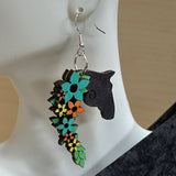 Horse Head Majesty: Exquisite Flower Crown Earrings – Unique Equine-inspired Jewelry for Elegance and Style