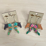 Horse Head Majesty: Exquisite Flower Crown Earrings – Unique Equine-inspired Jewelry for Elegance and Style
