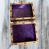 Paw Print Hinged Wood Box | Memorial Box | Jewelry Box | 6" x 4" x 3.5"
