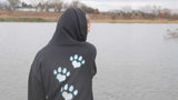 Glitter and Rhinestone Paw Prints Full Zip Sweatshirt