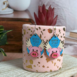 3D When Pigs Fly Hand Painted Wood Earrings