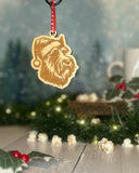 Customizable Dog Breed Ornaments - Festive Santa Hat Designs on Maple Plywood