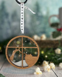 Long Hair Cat Breed Snowy Window Ornament / Cat Christmas Ornament