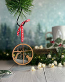 French Bulldog Breed Snowy Window Ornament / Dog Christmas Ornament