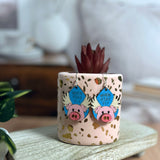 3D When Pigs Fly Hand Painted Wood Earrings