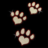 Glitter and Rhinestone Paw Prints Full Zip Sweatshirt