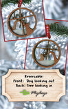 Stretching Cat Breed Snowy Window Ornament / Cat Christmas Ornament