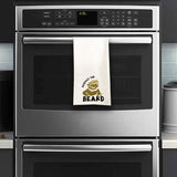 Respect the Beard / Bearded Dragon Tea Towel / Bearded Dragon Themed Flour Sack Cotton Kitchen Towel - Mydeye