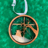 Bombay Cat Breed Snowy Window Ornament / Cat Christmas Ornament