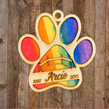 Personalized Rainbow Bridge Ornament / Memorial Dog Christmas Ornament