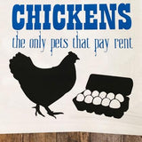 Chickens Pay Rent / Chicken Tea Towel / Chicken Themed Flour Sack Cotton Kitchen Towel - Mydeye