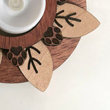 Tealight Holder - Leaf and Paw Print Motif
