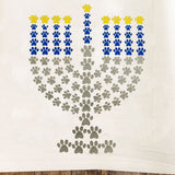 Paw Print Menorah Hannukah Tea Towel / Dog Themed Flour Sack Cotton Towel