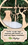 Pitbull Breed Snowy Window Ornament / 3D Dog Christmas Ornament