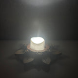 Tealight Holder - Leaf and Paw Print Motif