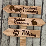 Wood Garden Sign - Varmint Crossing