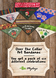 Holiday Bandana Gift 6 - Pack / Over the Collar Dog Bandanas Pack #1