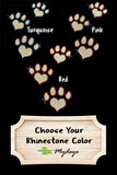 Glitter and Rhinestone Paw Prints Pullover Hoodie