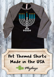 Paw Print Menorah Chanukah Shirt