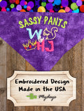 W & HJ - Sassy Pants / Over the Collar Dog Bandana