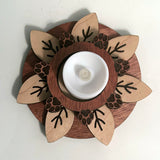 Tealight Holder - Leaf and Paw Print Motif