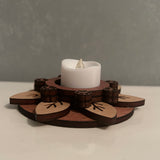Tealight Holder - Leaf and Paw Print Motif