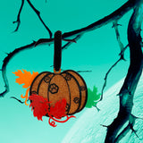 Autumn Pumpkin Season Ornament / Paw Print Pumpkin Halloween Ornament