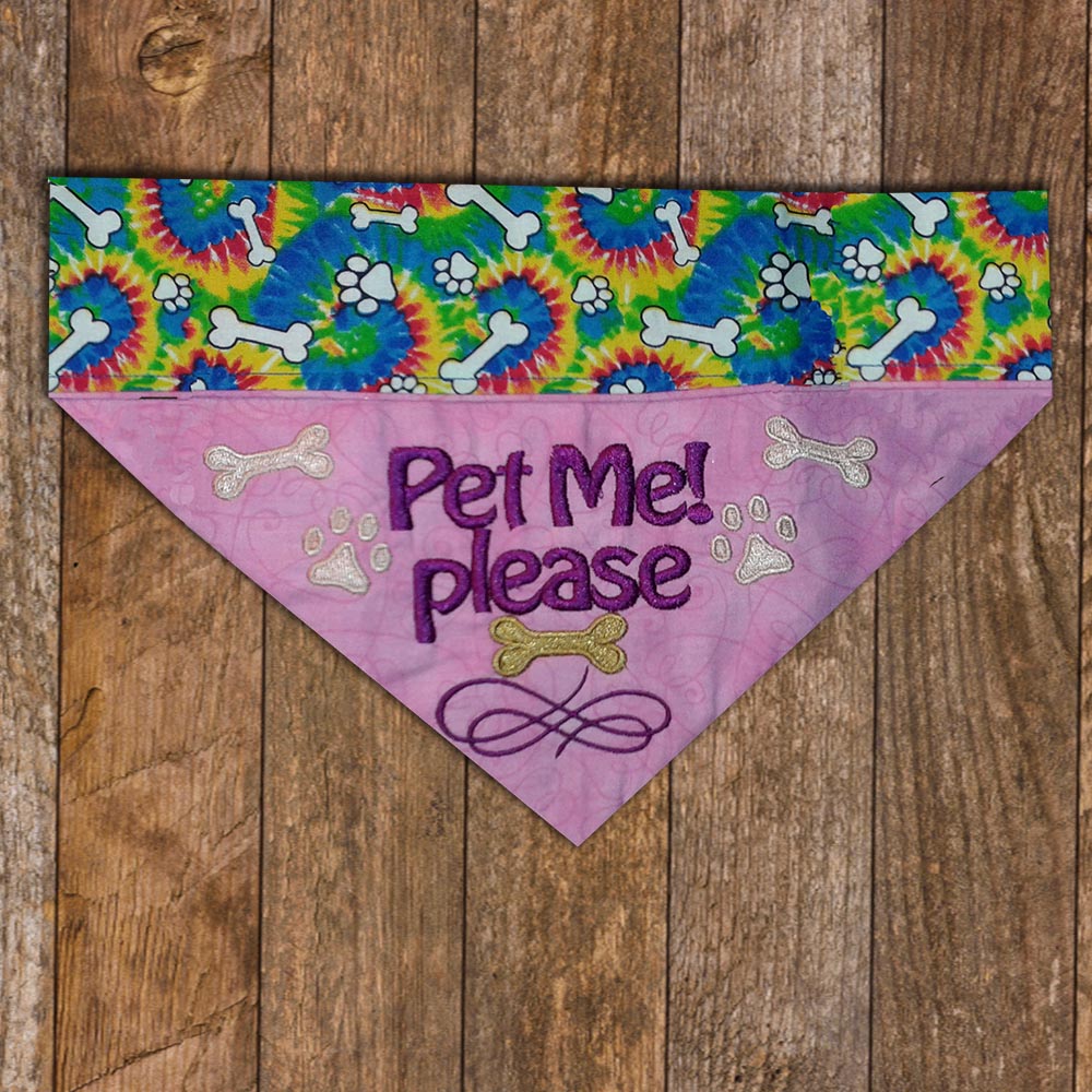 Pet Me Please Over the Collar Dog Bandana Mydeye