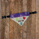 Peace Love and Muddy Paws / Over the Collar Dog Bandana