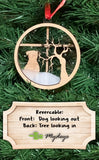 Pitbull Breed Snowy Window Ornament / 3D Dog Christmas Ornament