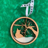 Short Hair Cat Breed Snowy Window Ornament / Cat Christmas Ornament