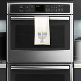 Paw Print Menorah Hannukah Tea Towel / Dog Themed Flour Sack Cotton Towel