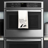 Dogs Saying Grace Tea Towel / Dog Themed Flour Sack Cotton Towel - Mydeye