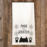 Made From Scratch Tea Towel / Cat Themed Flour Sack Cotton Towel