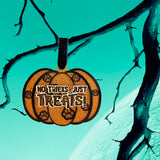 No Tricks Just Treats Ornament / Paw Print Pumpkin Halloween Ornament
